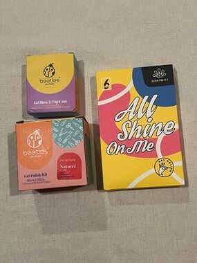 Beetles and Be Pretty All Shine on Me Gel Polish, Base, Top Coat New in Package